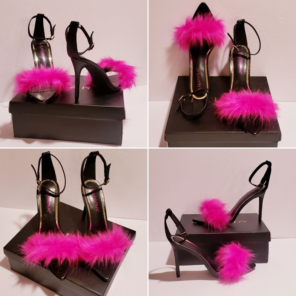 Open Toe Feathered Sandals - Picture 3 of 8